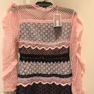 Long sleeve lace ruffle dress